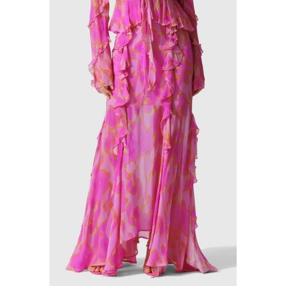 The Wolf Gang - Rhapsody Flowy Maxi Skirt in Candy Haze Pink - Picture 6 of 7